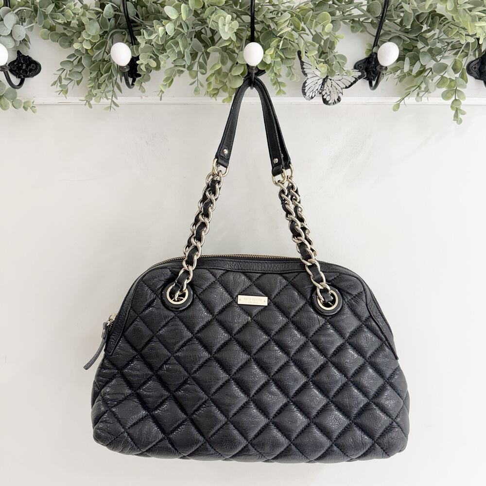 Kate Spade Gold Coast Georgina Quilted Shoulder Bag Black SB